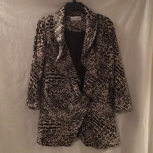 Black and Cream Leopard Print Coat